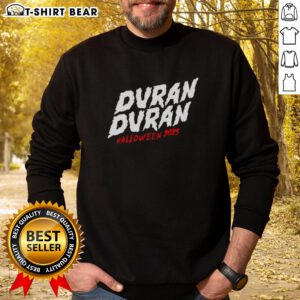 Pretty Halloween 2025 Duran Duran sweatshirt featuring vibrant colors and iconic band logo, perfect for festive fans.