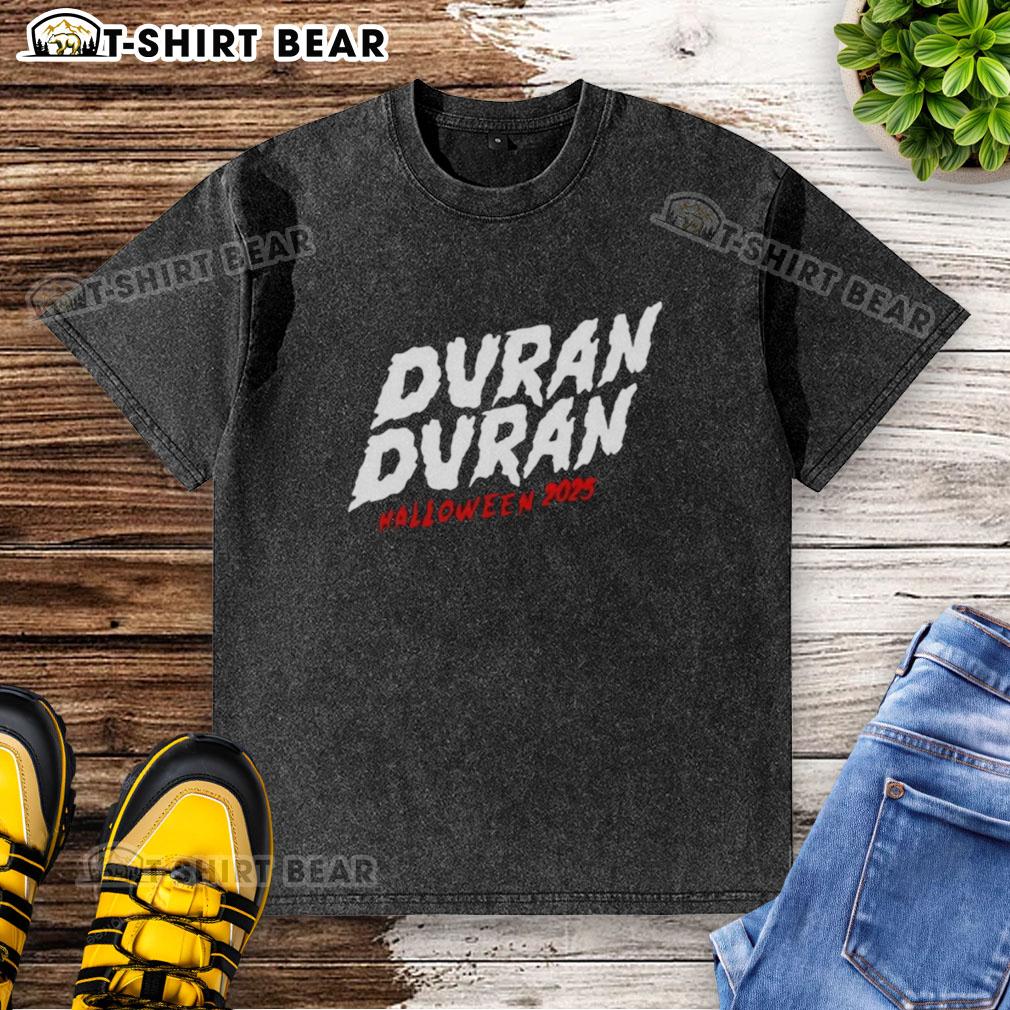 Pretty Halloween 2025 Duran Duran washed t-shirt featuring bold graphic design, perfect for festive celebrations.