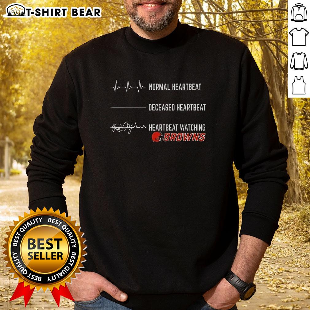 Stylish Pretty Heartbeat Watching Cleveland Browns sweatshirt, perfect for fans showing team spirit in comfort.
