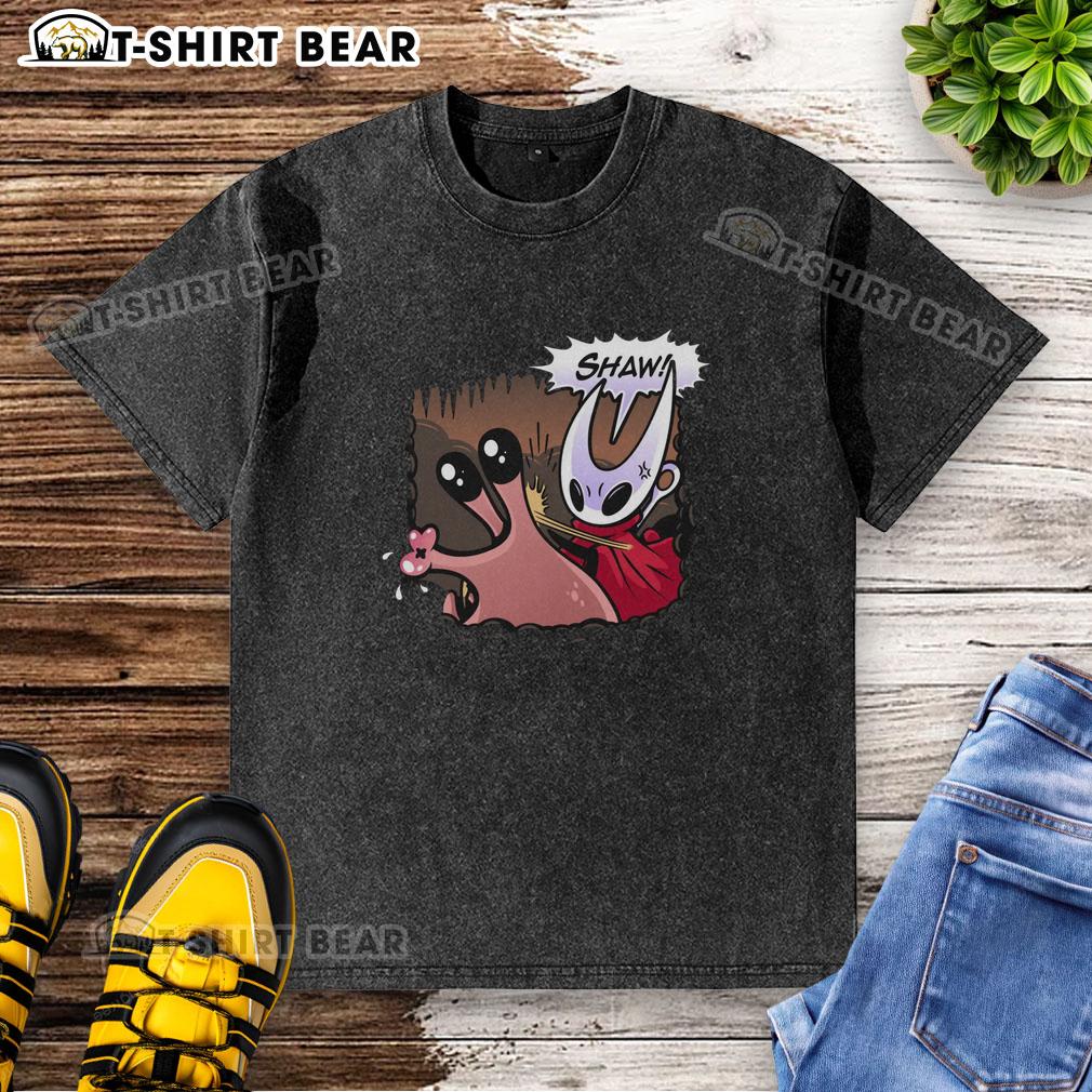 Alt Text: Pretty Hollow Knight Silksong Nuu Slap Washed T-Shirt featuring vibrant graphics and a comfortable fit.