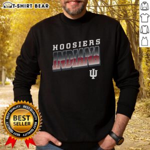 Alt Text: Stylish Pretty Premium Indiana Hoosiers polished sweatshirt in red, showcasing team spirit and casual fashion.