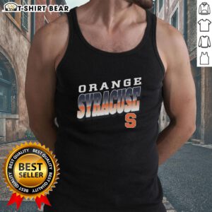 Alt Text: Stylish Pretty Premium Syracuse Orange Polished Tank Top featuring vibrant colors and comfortable fit for fans.