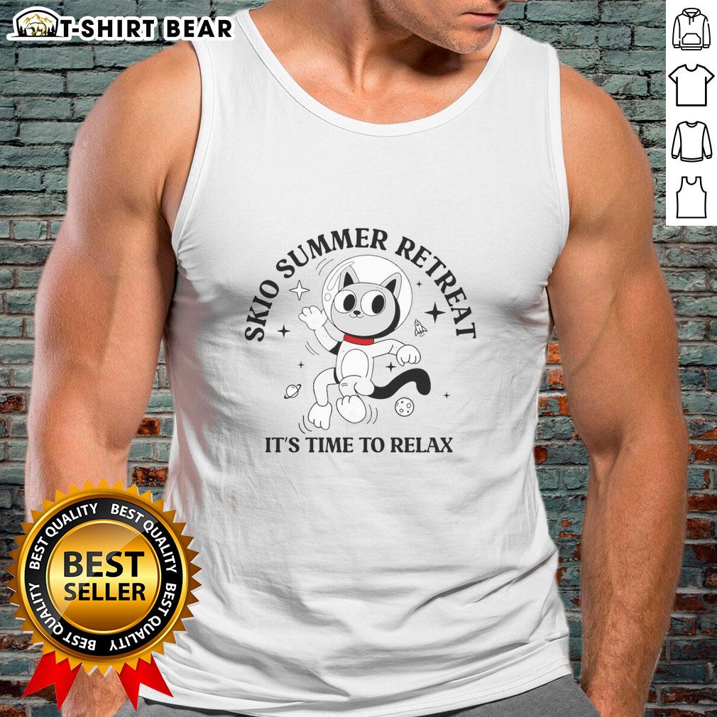 Pretty Skio Summer Retreat tank top, perfect for relaxation and stylish summer outings, capturing a serene vibe.