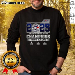 Pretty Toronto Blue Jays Baseball sweatshirt celebrating American League Champions 1992-1993, perfect for fans.
