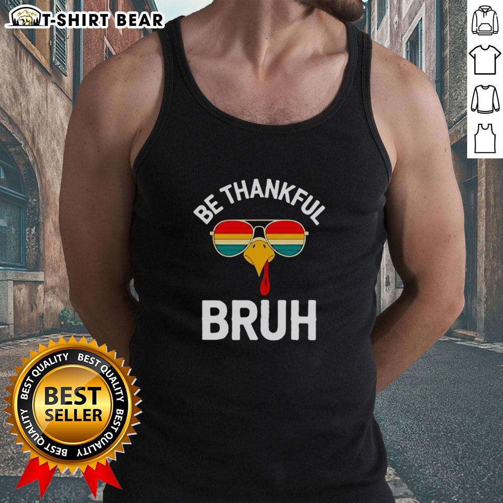 Pretty Velto Bruh Thanksgiving tank top featuring a humorous turkey design, perfect for boys celebrating the holiday.