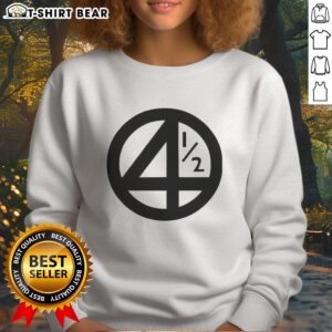 Top 4 1 2 Ringer Marvel Fantastic Four Logo Sweatshirt featuring iconic superhero design in vibrant colors.