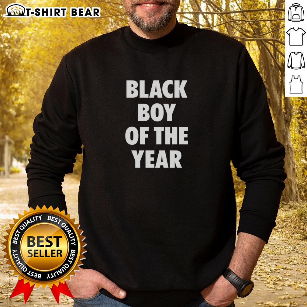 Stylish Top Black Boy of the Year sweatshirt, featuring bold graphics and a comfortable fit for young trendsetters.