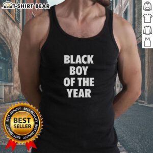 Stylish black tank top for boys, featuring 'Top Black Boy of the Year' design, perfect for casual and trendy outfits.