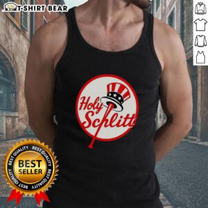 Top Cam Schlittler Holy Schlitt New York Yankees logo parody tank top featuring a playful twist on classic sportswear.