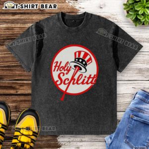 Top Cam Schlittler Holy Schlitt New York Yankees logo parody washed t-shirt in vintage style, perfect for fans.
