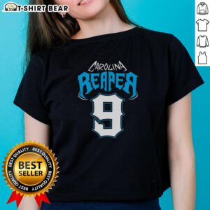 Top Carolina Reaper 9 Ladies Tee featuring a stylish design for hot pepper enthusiasts and fashion lovers.