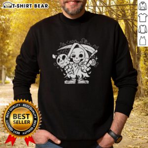 Cozy Top Chill Reaper Sweatshirt featuring a vibrant graphic design, perfect for casual wear and street style enthusiasts.