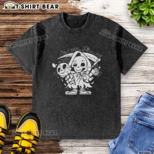 Top Chill Reaper Washed T-Shirt featuring a unique graphic design and soft fabric for ultimate comfort and style.