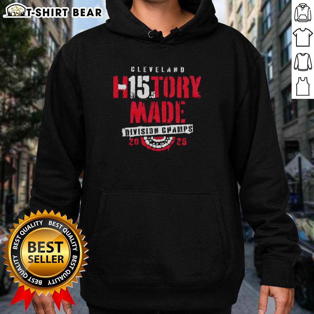 Cleveland Baseball 2025 Division Champs hoodie featuring vibrant team colors and logo, celebrating top Cleveland baseball history.
