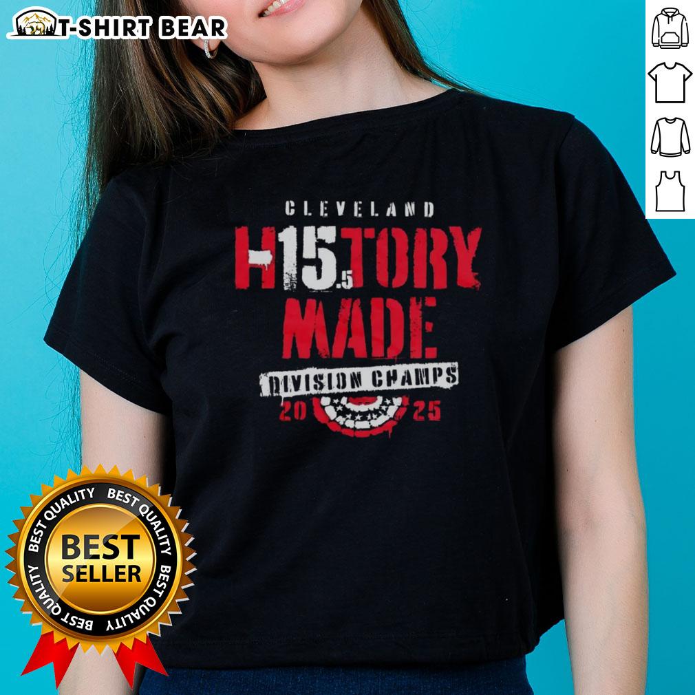 Alt Text: Top Cleveland Baseball History 2025 Division Champs Ladies Tee featuring a stylish design and team colors.