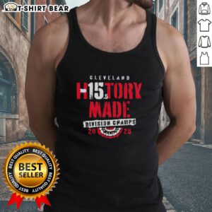 Top Cleveland Baseball History Made 2025 Division Champs tank top design featuring bold graphics and team colors.