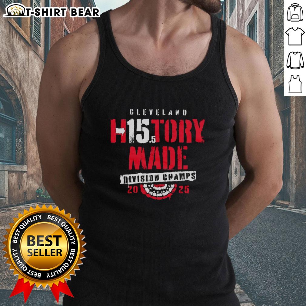 Top Cleveland Baseball History Made 2025 Division Champs tank top design featuring bold graphics and team colors.