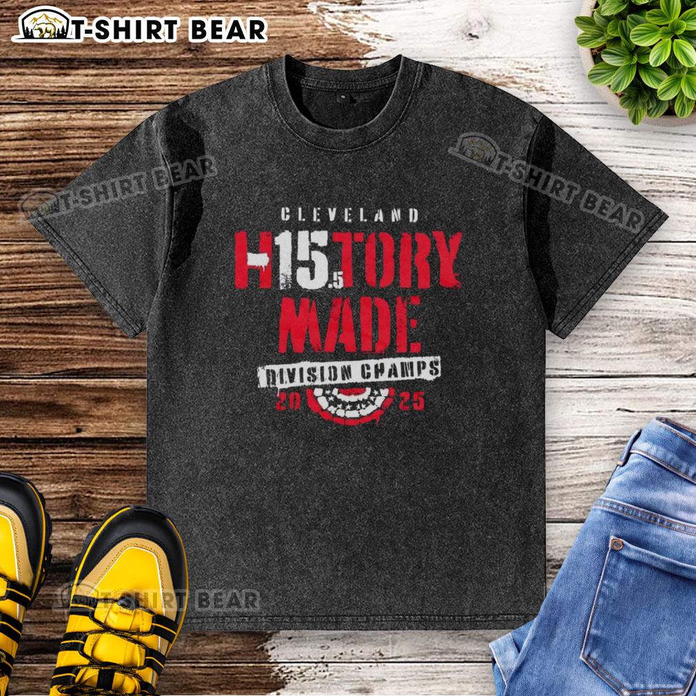 Top Cleveland Baseball History 2025 Division Champs Washed T-Shirt showcasing team pride and vintage style.