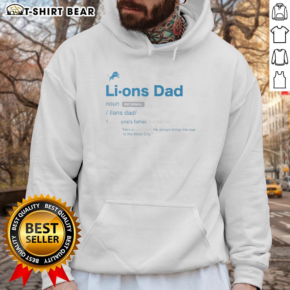 Top Detroit Lions Dad Definition Hoodie featuring a stylish design for proud Lions fans and dedicated fathers.