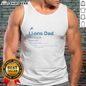Top Detroit Lions Dad Definition Tank Top featuring a stylish graphic for proud football dads.
