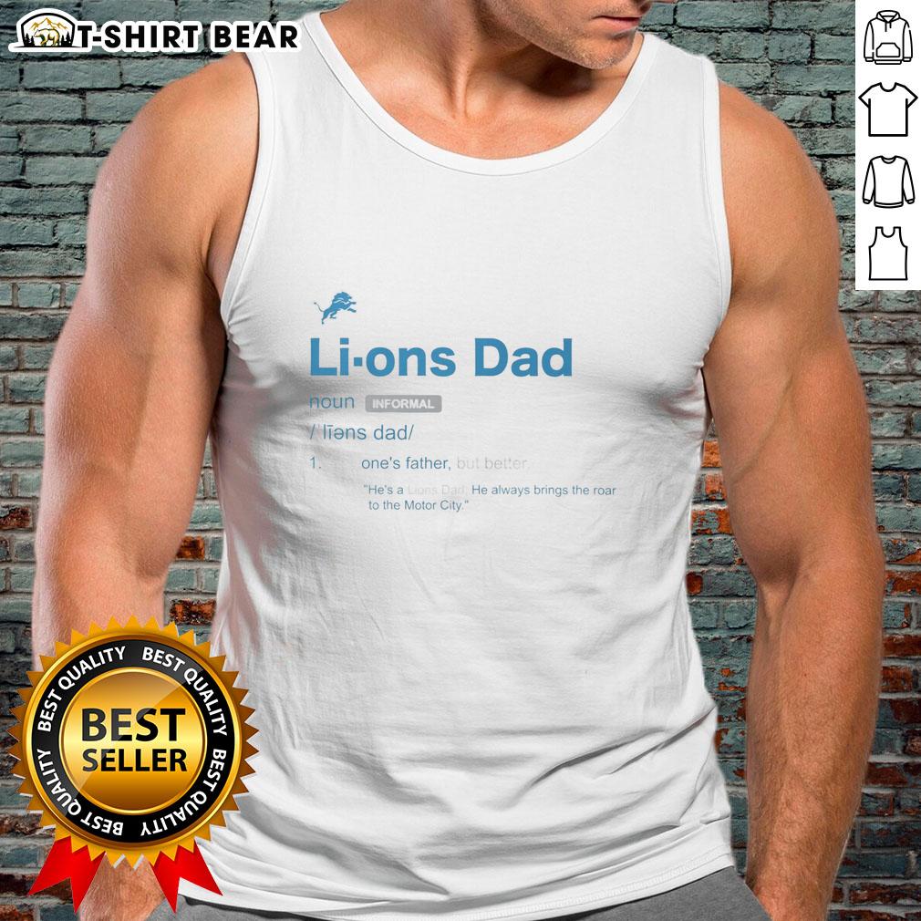 Top Detroit Lions Dad Definition Tank Top featuring a stylish graphic for proud football dads.