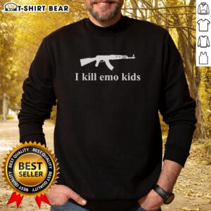 Top Gun I Kill Emo Kids Sweatshirt featuring bold graphics and a stylish design for fans of unique streetwear fashion.