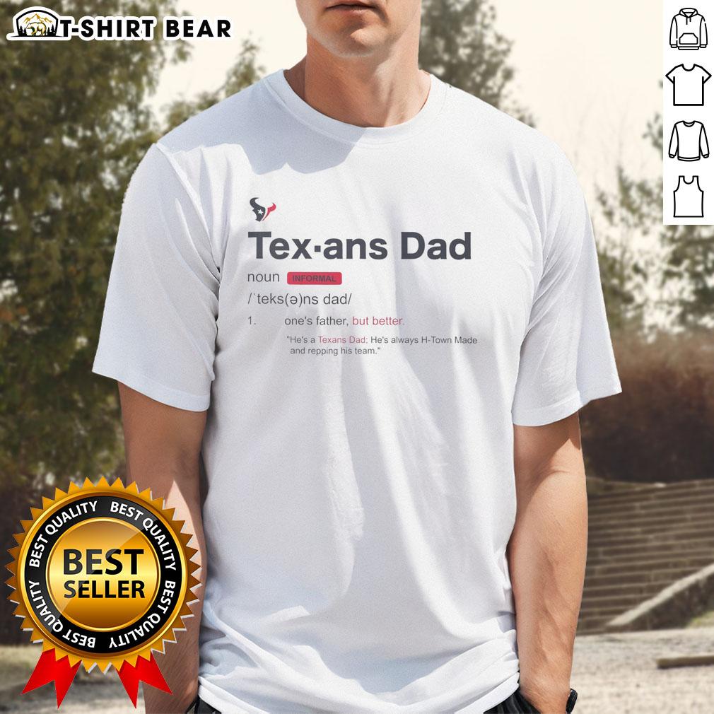 Top Houston Texans Dad Definition T-Shirt featuring bold graphics and a fun dad-themed design for football fans.