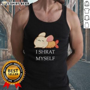 Colorful cartoon tank top featuring a fun 'I Shrat Myself' design, perfect for casual summer wear and expressing humor.