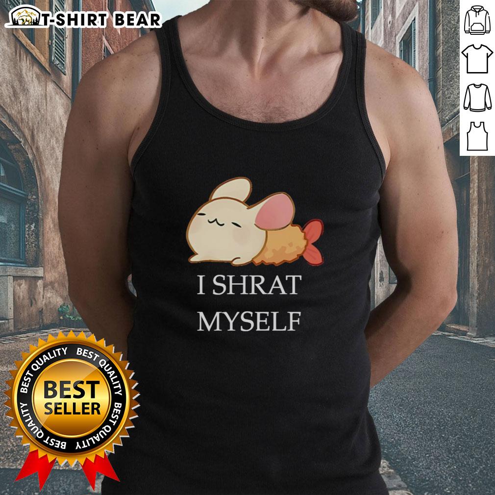 Colorful cartoon tank top featuring a fun 'I Shrat Myself' design, perfect for casual summer wear and expressing humor.