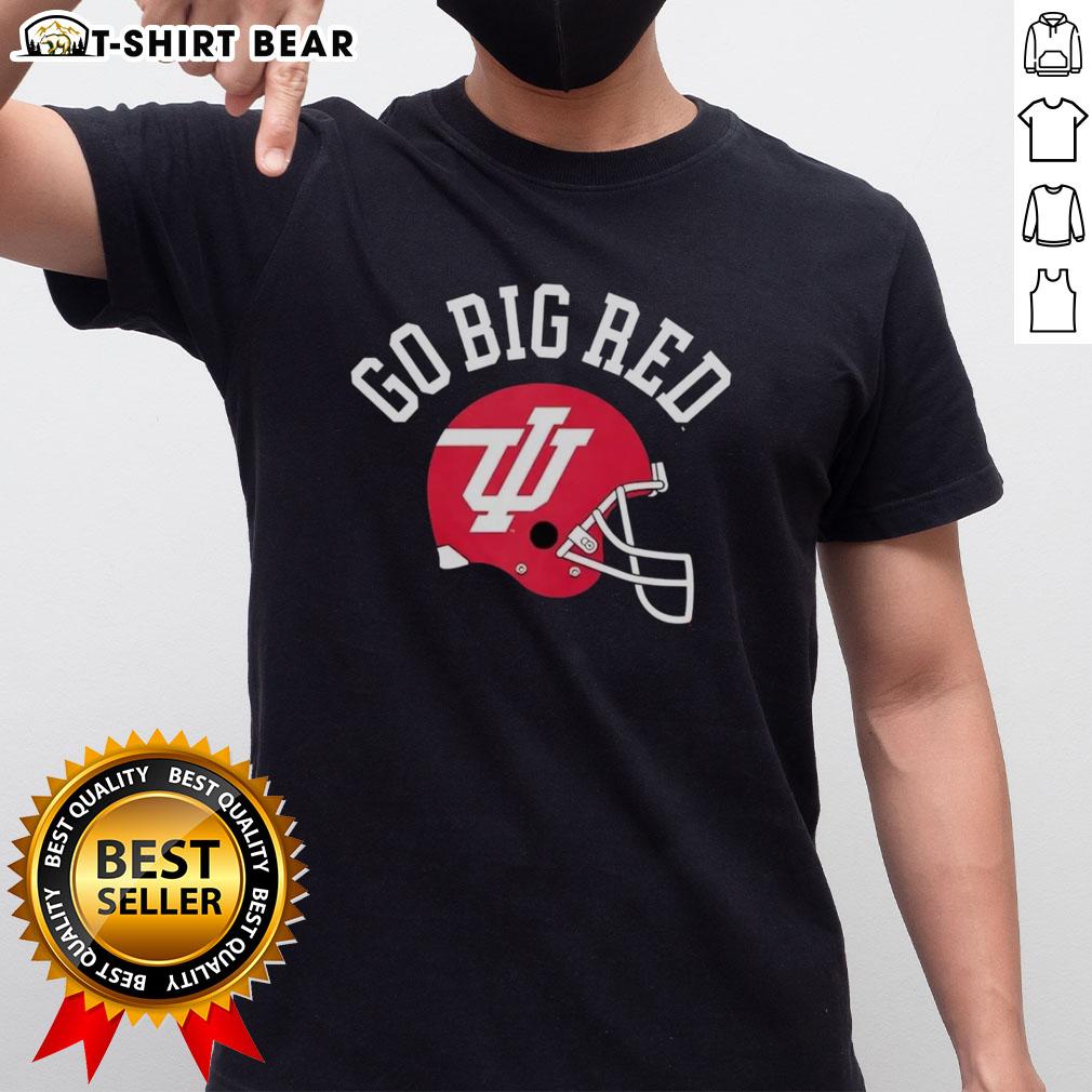Indiana Hoosiers Go Big Red Helmet T-Shirt featuring bold team colors and logo, perfect for fans and game day wear.