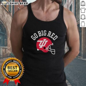 Top Indiana Hoosiers Go Big Red tank top featuring vibrant team colors and logo, perfect for fans and game day attire.