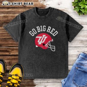Top Indiana Hoosiers Go Big Red helmet washed t-shirt featuring vibrant team colors and logo, perfect for fans.
