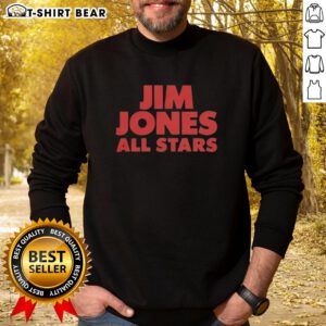 Alt Text: Top Jim Jones All Stars logo sweatshirt featuring vibrant colors and stylish design for fans of hip-hop culture.