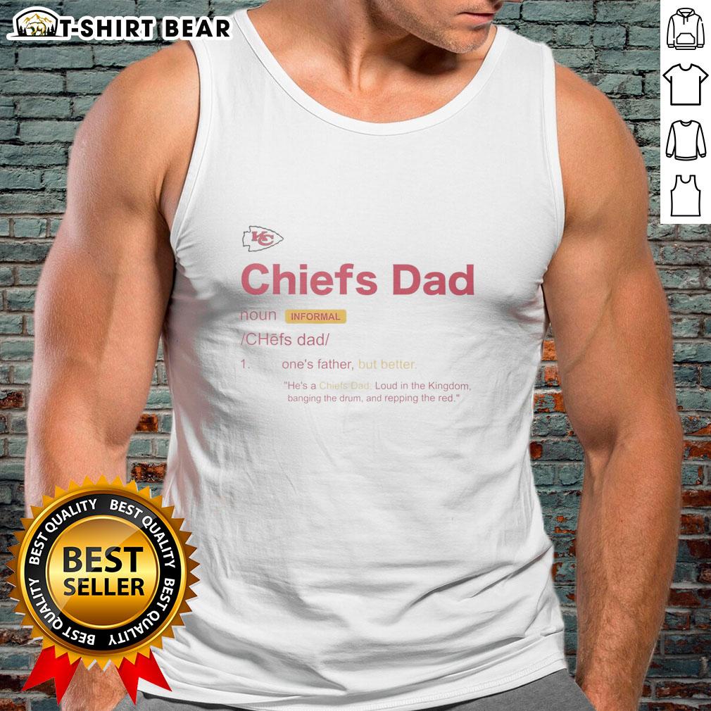 Top Kansas City Chiefs Dad Definition Tank Top showcasing a fun graphic for proud Chiefs dads and fans.