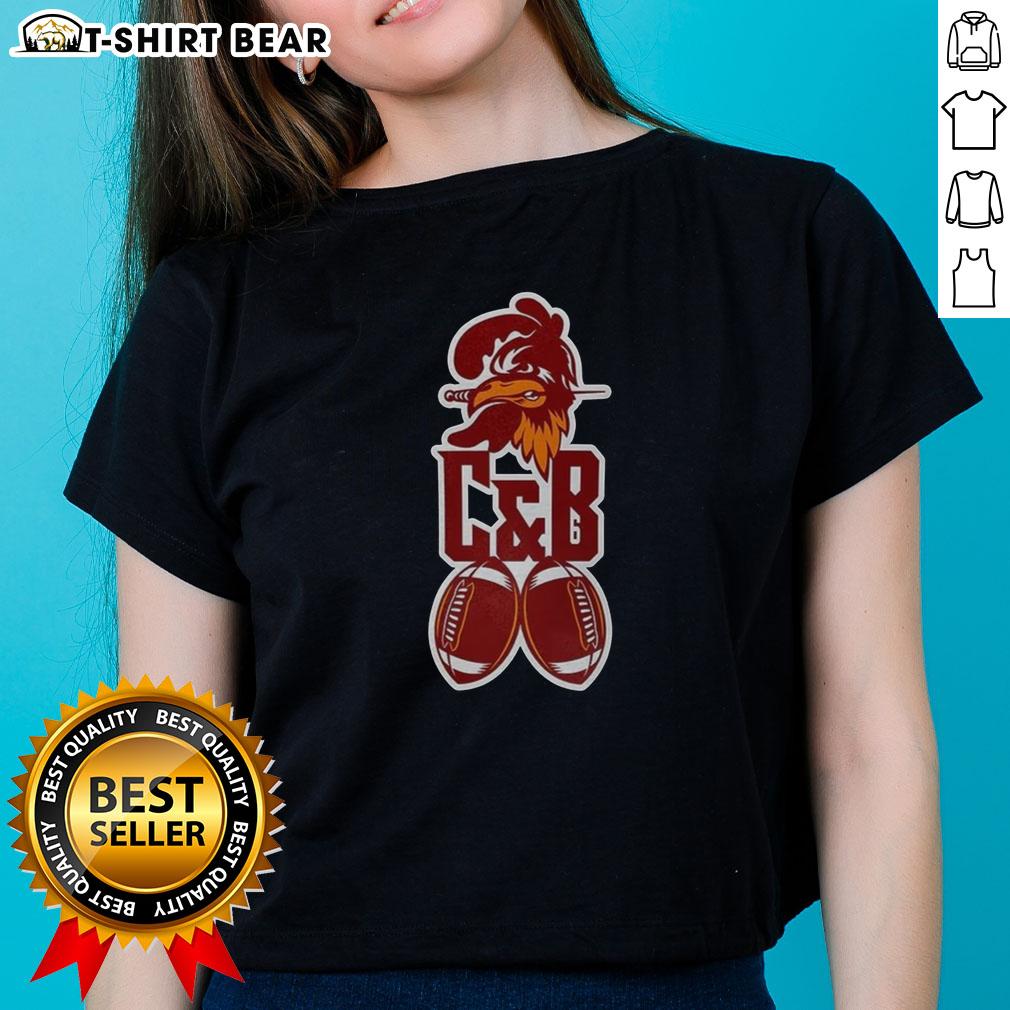 Top Tampa Bay Buccaneers football C and B logo mascot on a stylish ladies tee, perfect for fans and casual wear.
