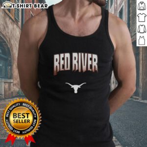 2025 Red River Rivalry tank top featuring Texas vs Oklahoma football design, perfect for fans of the iconic matchup.