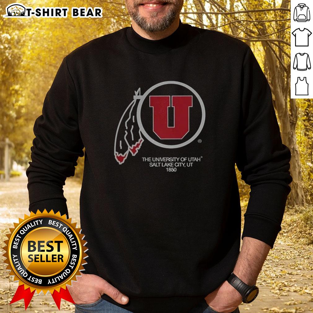 Alt Text: University of Utah sweatshirt featuring the Utah Utes football logo, perfect for fans in Salt Lake City.