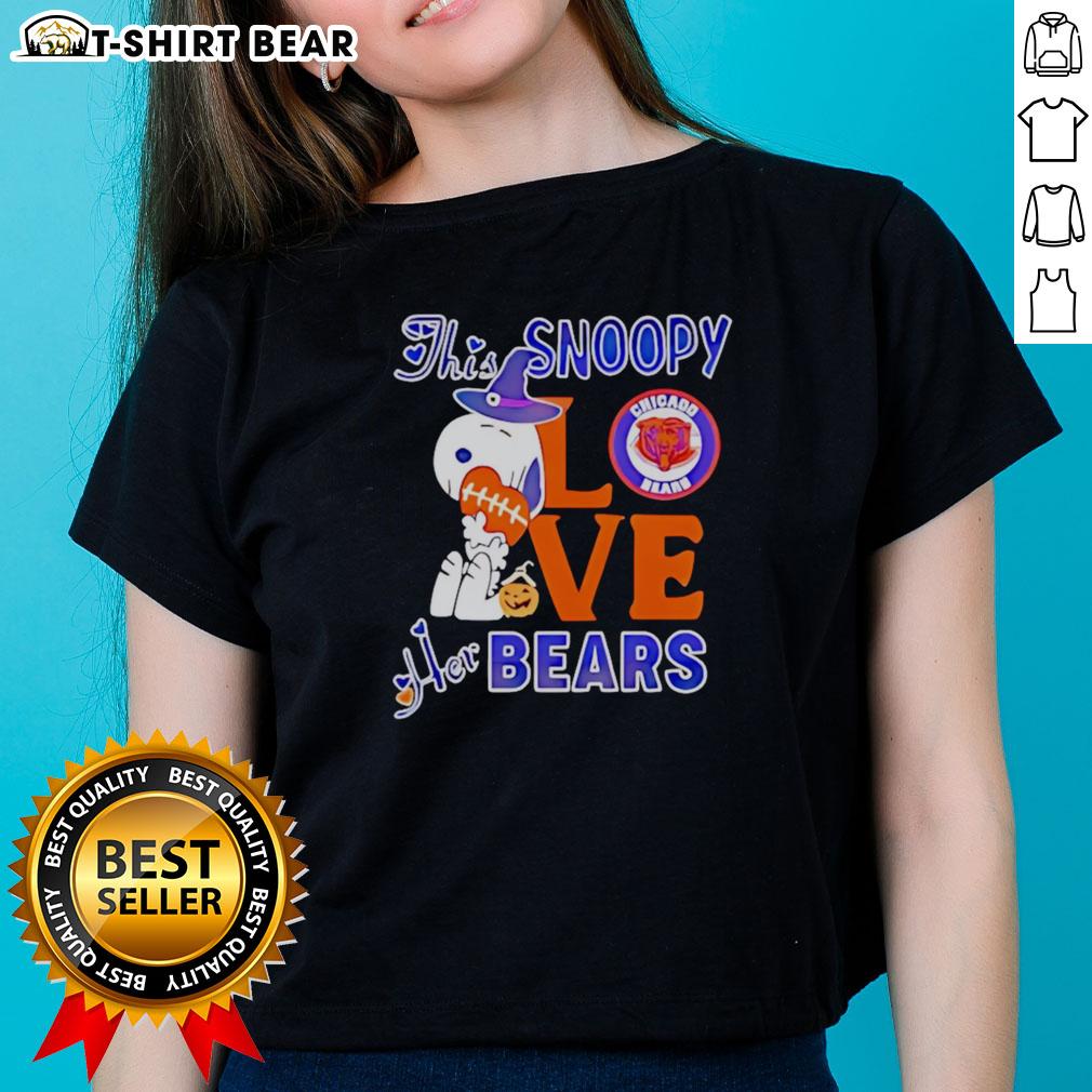 Chicago Bears Ladies Tee featuring Snoopy, perfect for fans showing love and support for the team.