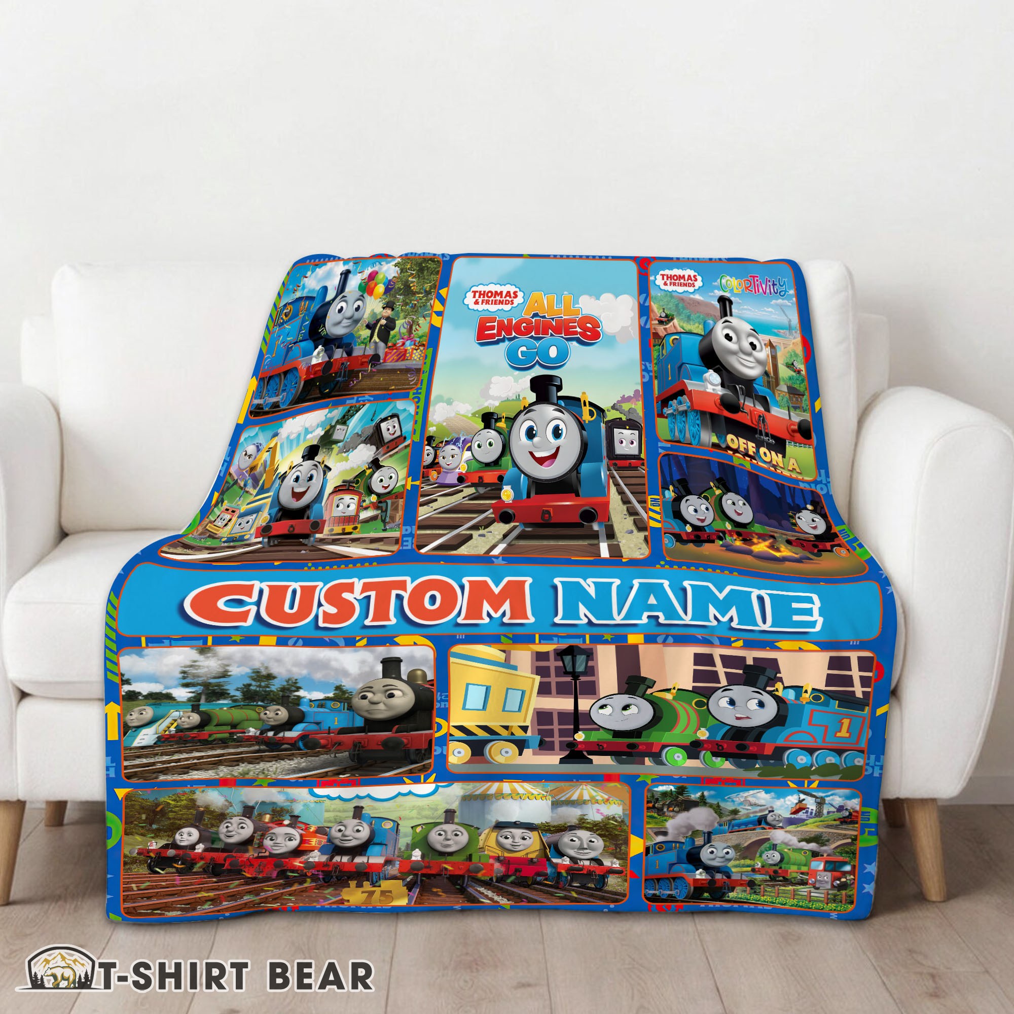Cute Good Thomas & Friends Collage Blanket Fleece Customized Blanket