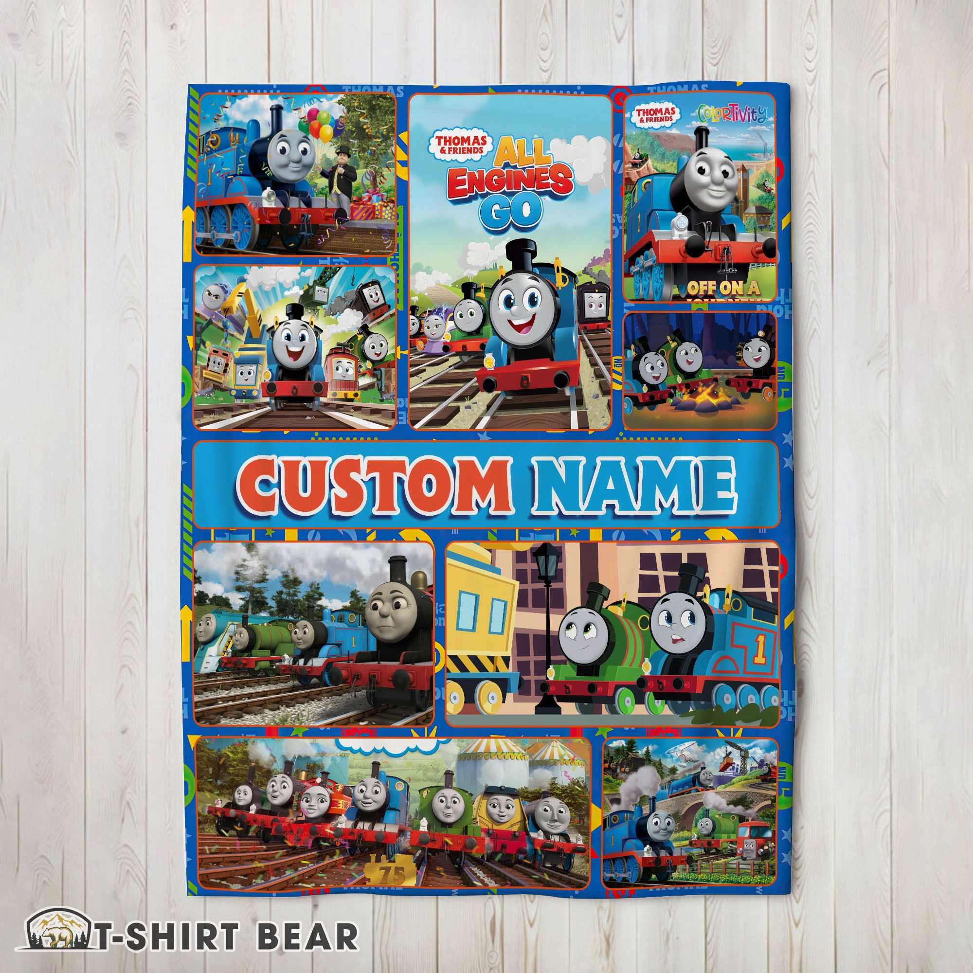 Cute Good Thomas & Friends Collage Blanket Fleece Customized Blanket