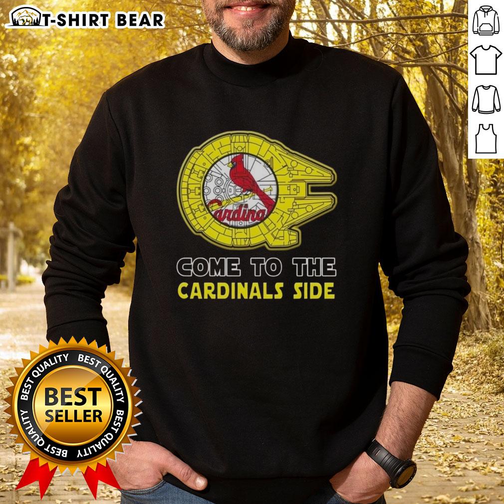 Happy Star Wars Come to the St. Louis Cardinals side sweatshirt featuring a playful design for fans.
