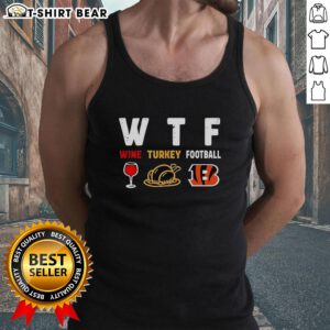 Happy Wine Turkey Cincinnati Bengals Football Thanksgiving tank top featuring festive design for holiday celebrations.
