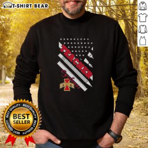 Premium Iowa State Cyclones X Teacher American Flag Sweatshirt featuring vibrant colors and a stylish design.