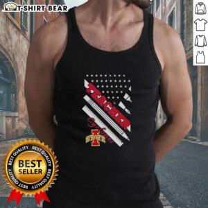 Premium Iowa State Cyclones X Teacher American Flag Tank Top for stylish fans celebrating their team spirit.