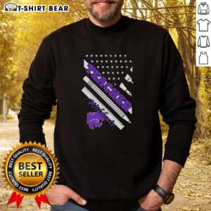 Premium Kansas State Wildcats X Teacher American Flag Sweatshirt in vibrant colors, perfect for fans and educators alike.