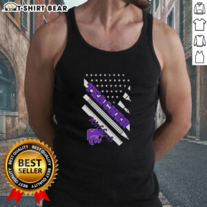 Premium Kansas State Wildcats X Teacher American Flag Tank Top featuring vibrant colors and a stylish design for fans.