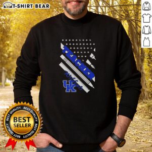 Premium Kentucky Wildcats X Teacher American Flag Sweatshirt showcasing vibrant design for fans and educators.