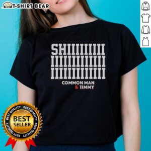Premium Common Man and Timmy 97.1 The Fan Ladies Tee showcasing a stylish design for fans of the show.