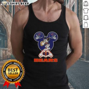 Top Mickey Hands Heart Chicago Bears Football Tank Top featuring a fun design for fans and summer wear.