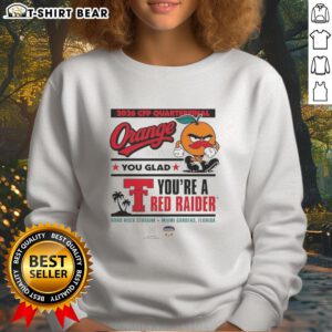 Awesome Texas Tech Red Raiders CFP Capital One Orange Bowl 2025 sweatshirt showcasing team spirit and pride.